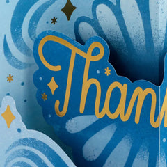 Blue and Gold 3D Pop-Up Thank-You Card