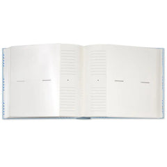 Gather Happy Memories Gold on Light Blue Linen Photo Album