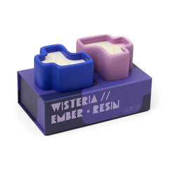 Paddywax Wisteria and Ember Resin Puzzle Piece Jar Candles, Set of 2