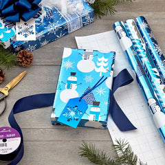 Snow Scenes Metallic 3-Pack Assorted Wrapping Paper Roll Bundle, 60 sq. ft. total