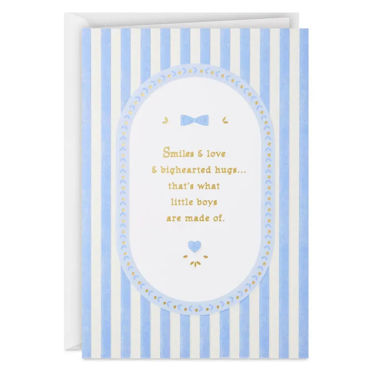 Smiles, Love and Big-Hearted Hugs New Baby Boy Card