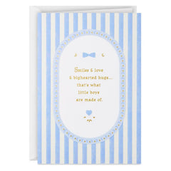 Smiles, Love and Big-Hearted Hugs New Baby Boy Card