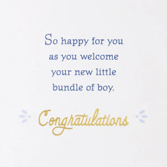 Smiles, Love and Big-Hearted Hugs New Baby Boy Card