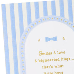 Smiles, Love and Big-Hearted Hugs New Baby Boy Card