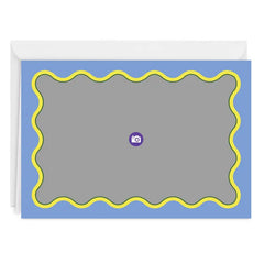 Blue and Yellow Rick Rack Frame Blank Custom Card