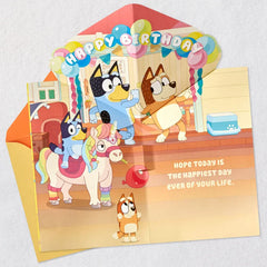 Bluey Hooray Musical Pop-Up Birthday Card for Kids With Light