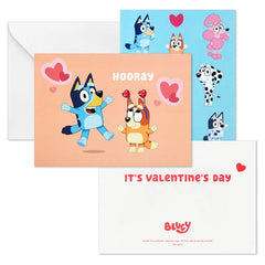 Bluey and Bingo Kids Assorted Valentines With Stickers, Pack of 24