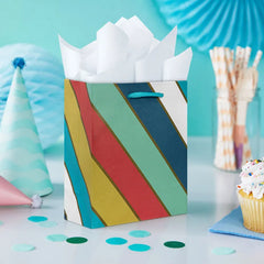 6.5" Bold Diagonal Stripe Small Gift Bag
