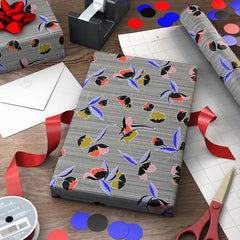 Bold Floral and Stripe Wrapping Paper Roll, 20 sq. ft.