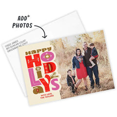 Bold Folk Art Lettering Flat Holiday Photo Card