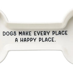 Happy Place Dog Bone-Shaped Trinket Dish
