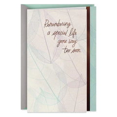 Remembering a Special Life Gone Too Soon Sympathy Card