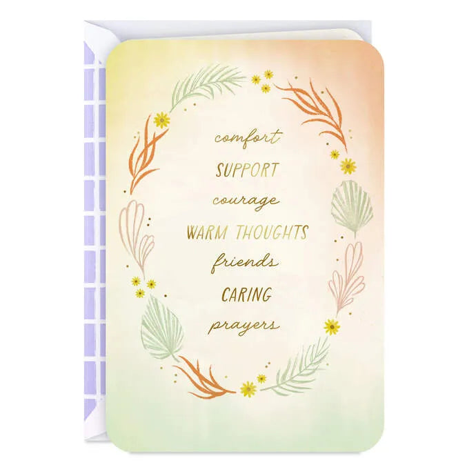 Comfort, Support and Caring Prayers Encouragement Card