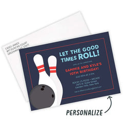 Let the Good Times Roll Bowling Party Invitation