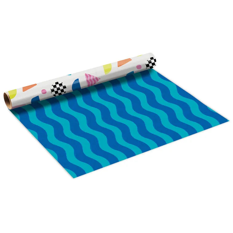 Abstract Neon on Black and Confetti on White Reversible Table Runner