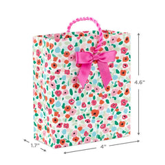 4.6" Bright Floral Gift Card Holder Mini Bag