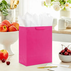 10.4" Hot Pink Large Square Gift Bag