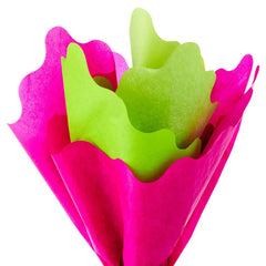 Lime Green and Fuchsia Wavy-Edged 2-Pack Tissue Paper, 4 sheets total