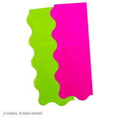 Lime Green and Fuchsia Wavy-Edged 2-Pack Tissue Paper, 4 sheets total