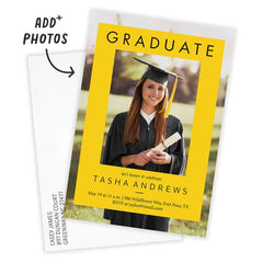 Yellow Spotlight Frame Flat Graduation Party Invitation