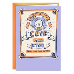 Party at My Crib Funny New Baby Card