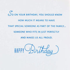 You Fit in Perfectly Birthday Card for Son-in-Law