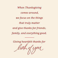The Things That Truly Matter Thanksgiving Card for Both