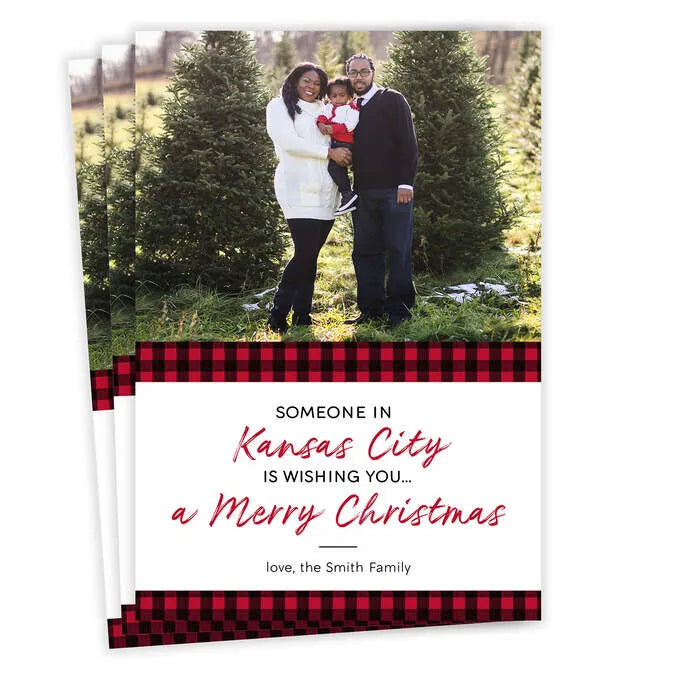 Someone Here Loves You Flat Christmas Photo Card