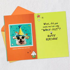 Bulldog in Party Hat Funny 9th Birthday Card With Decal