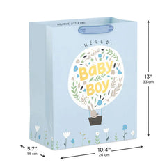 13" Bunny in Hot Air Balloon Baby Boy Large Gift Bag