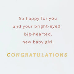 Hello Little Wonder New Baby Card for Girl