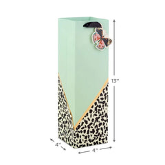 13" Butterfly on Cheetah Print Wine Gift Bag