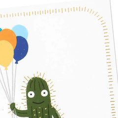 Cactus With Balloons Funny Encouragement Card