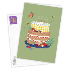 Sweet Spring Cake Custom Birthday Card