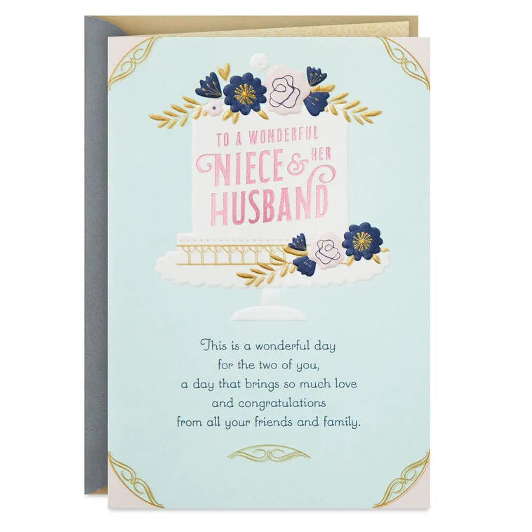 A Wonderful Day Wedding Card for Niece and Her Husband