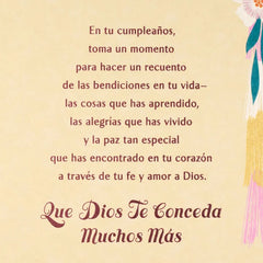 Count Your Blessings Spanish-Language Religious Birthday Card