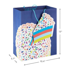 13" Cake on Blue Large Birthday Gift Bag
