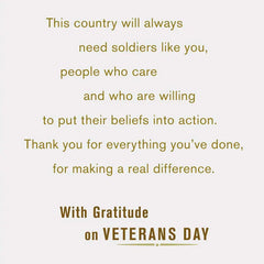 U.S. Army Thank You for Your Service Veterans Day Card