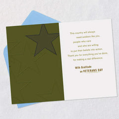U.S. Army Thank You for Your Service Veterans Day Card