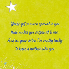 Wishes for a Bighearted Brother Birthday Card from Sister
