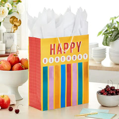 15.5" Metallic Candles Extra-Large Birthday Gift Bag