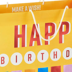 15.5" Metallic Candles Extra-Large Birthday Gift Bag