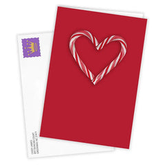 Candy Cane Heart Custom Holiday Card