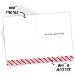 Candy Cane Heart Custom Holiday Card