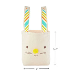 10.7" Canvas Fabric Bunny Face Medium Gift Bag