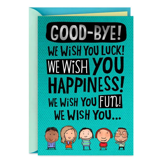 We Wish You Weren't Going Funny Goodbye Card From All