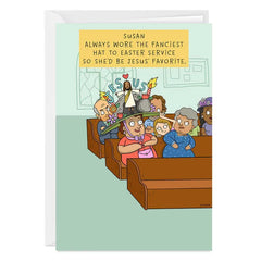 Fancy Easter Hat Funny Custom Easter Card