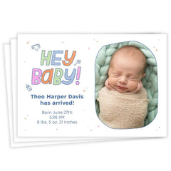 Hey Baby! Flat Birth Announcement