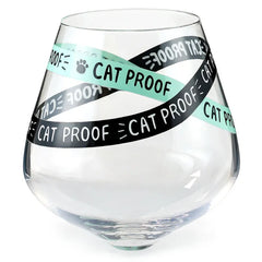 Funny "Cat Proof" Tipped Stemless Wine Glass, 15.5 oz.