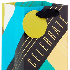 13" Celebrate Geometric Wine Gift Bag